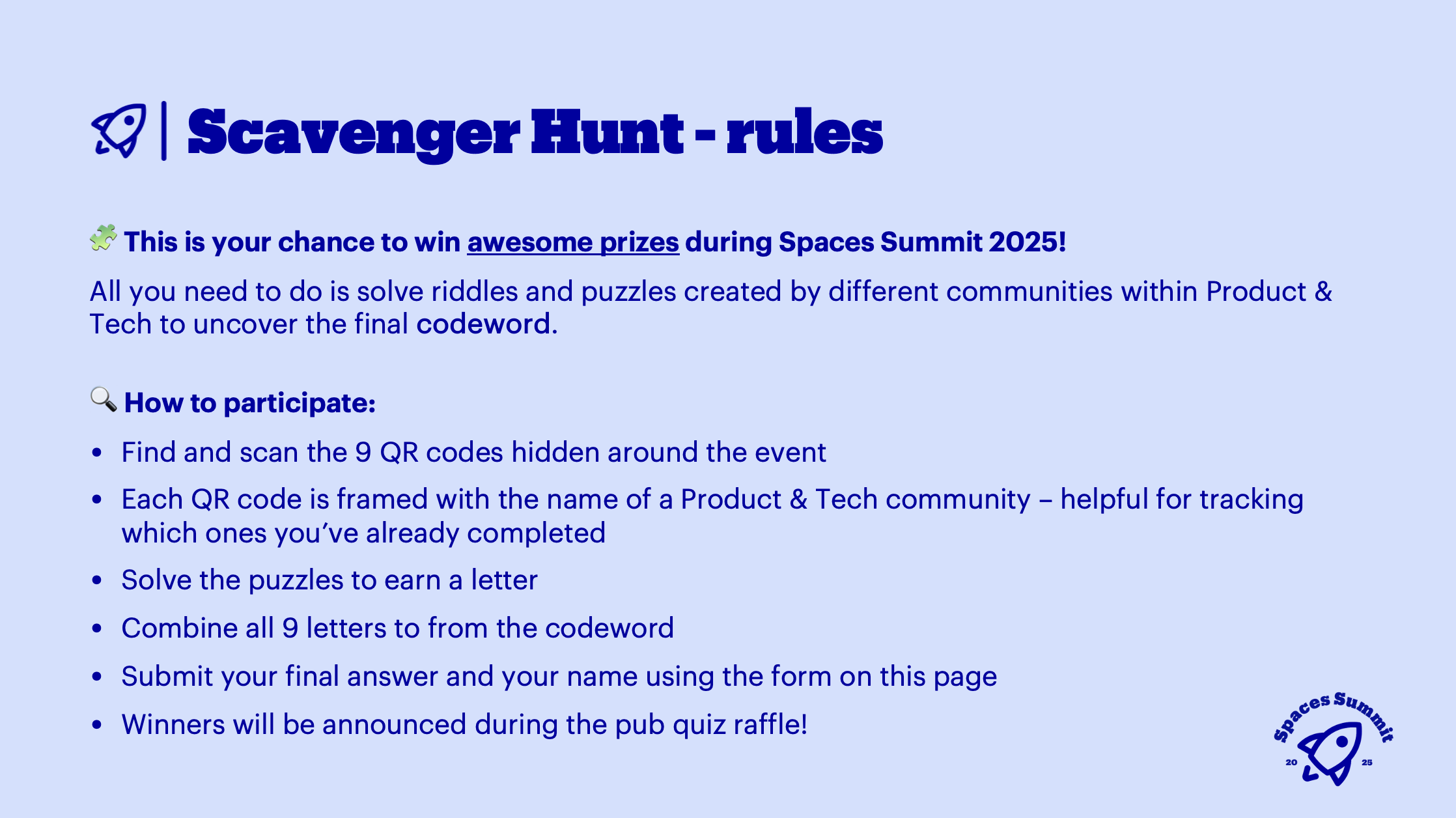 Scavenger hunt rules